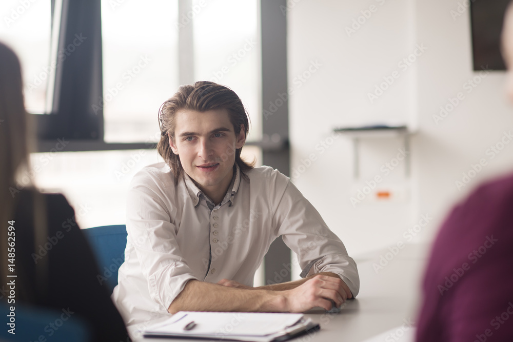 Fototapeta premium Group of young people meeting in startup office