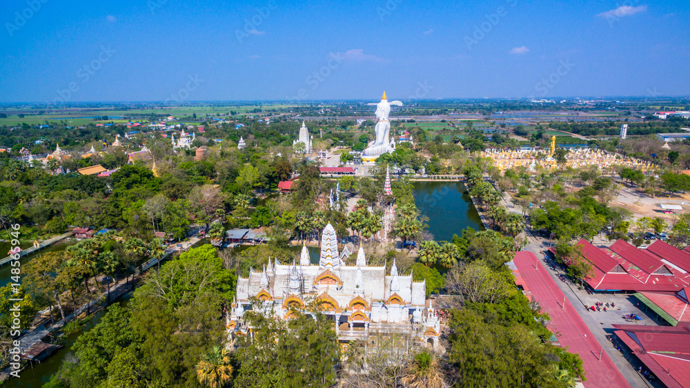 
amazing architect pavilions stupa
 pagodas statues arch Castle Tower palace sculpture church  garden and pool are builded inside of Phai Rong Wua temple.