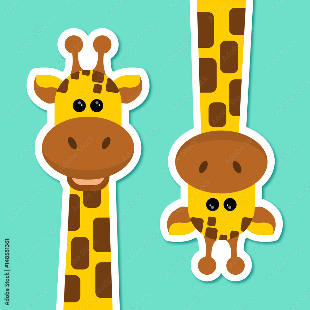 Ilustración vectorial - Pareja de jirafas - Animales salvajes - África -  Zoológico vector de Stock | Adobe Stock