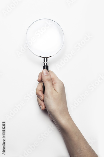 woman hand hold a plastic modeling parts isolated white, background.