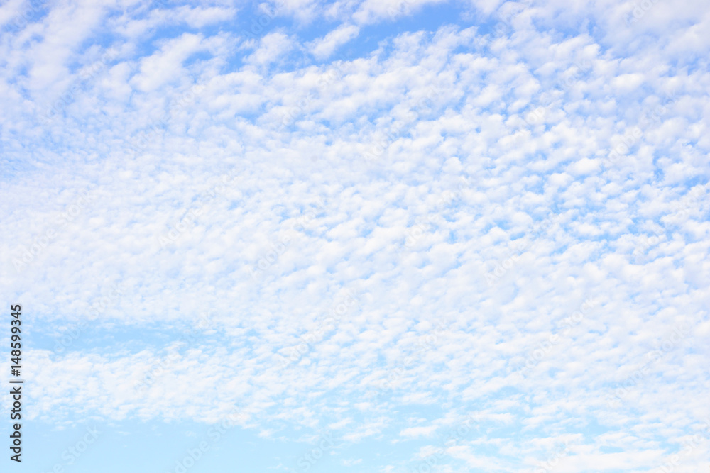 Blue sky and altocumulus clouds.