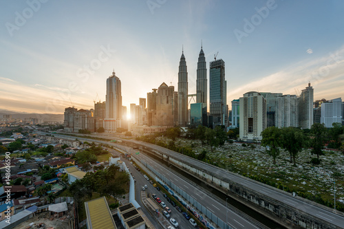 Kuala Lumpur skyline and skyscraper at morning in Kuala Lumpur, Malaysia.