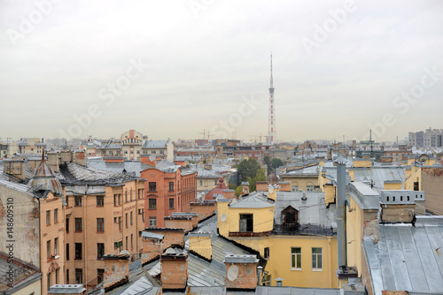 View of the center of St. Petersburg from the roof.