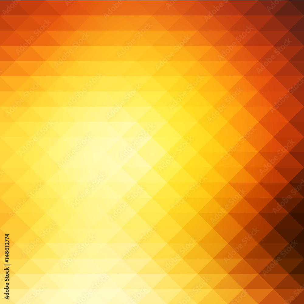 Yellow coral pink black rows of triangles background, square Yellow coral pink black rows of triangles background, square