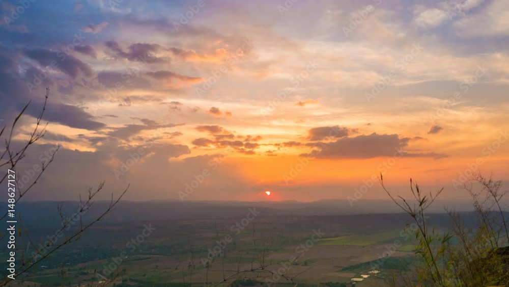 4k Time-lapse of Beautiful sunset, view from Chom Thong Mountain in Thailand 4k Time-lapse of Beautiful sunset, view from Chom Thong Mountain in Thailand