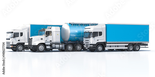 Different Kinds of Commercial Trucks in Blue