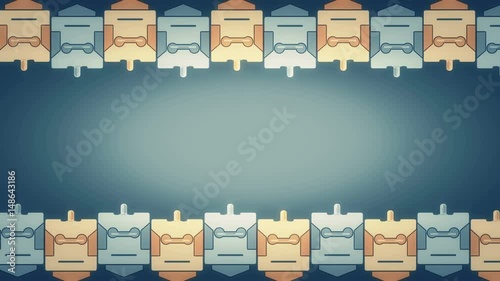 robohead pattern lines flow animation on blue background
