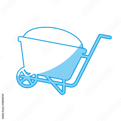 wheelbarrow icon over white background. gardening equipment concept. vector illustration