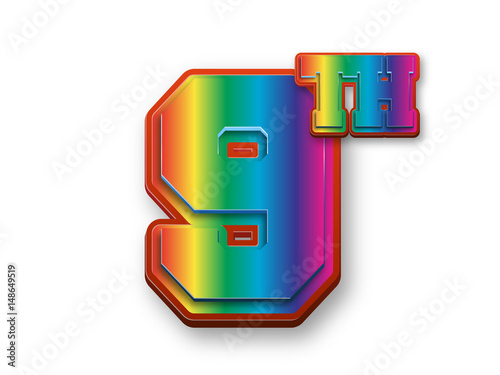 9th celebration event number for poster or invitation