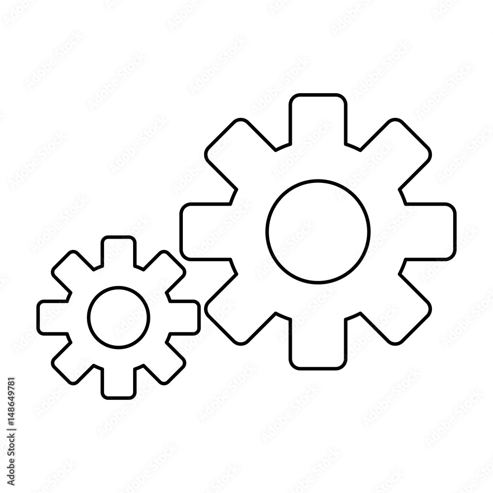 gears wheels icon over white background. vector illustration