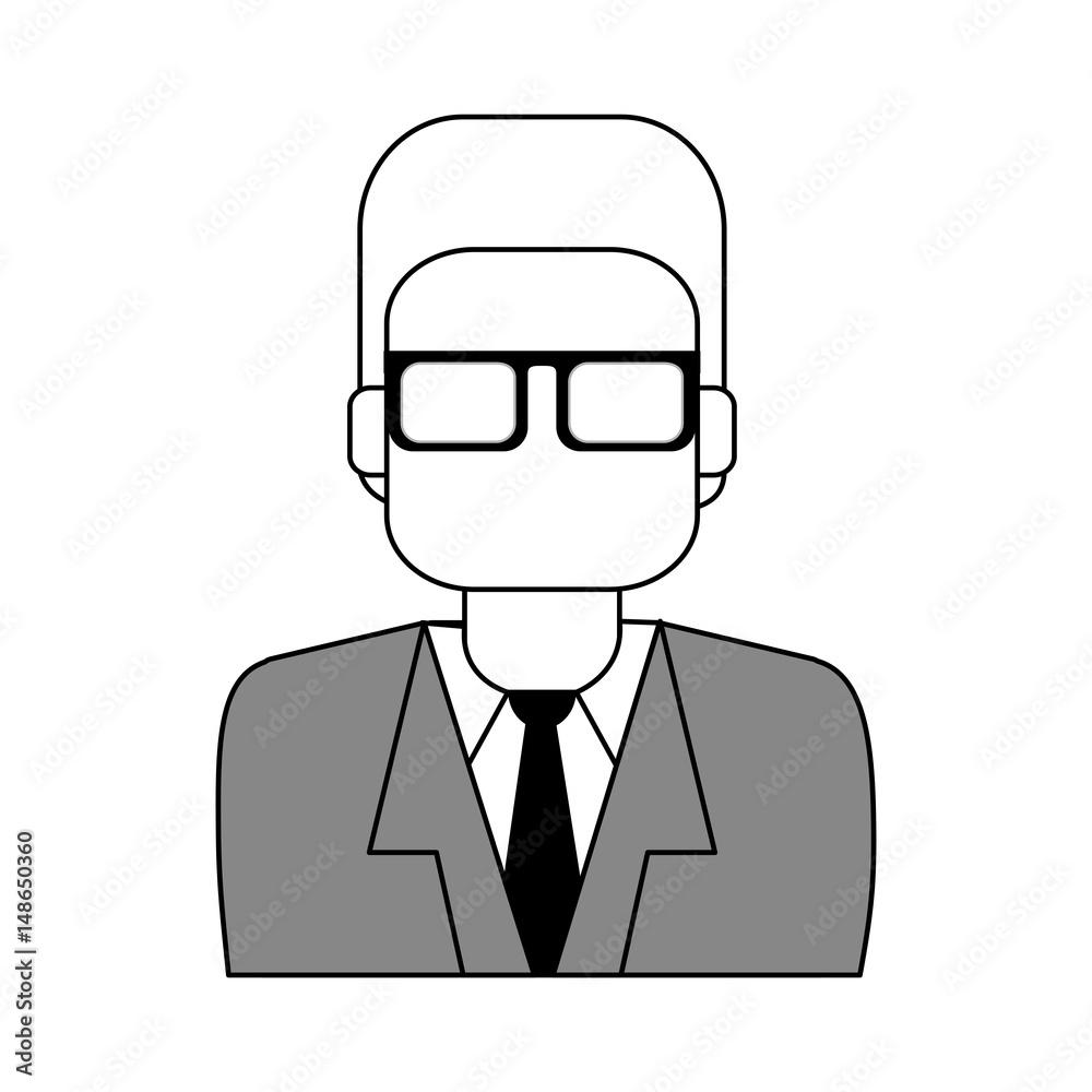 sketch color silhouette half body executive man with glasses vector illustration sketch color silhouette half body executive man with glasses vector illustration