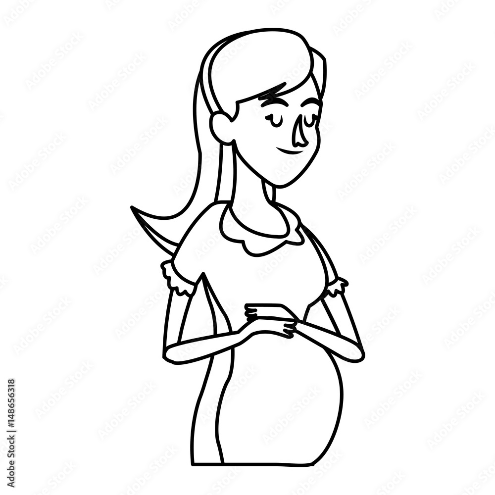 pregnant woman belly maternity outline vector illustration pregnant woman belly maternity outline vector illustration