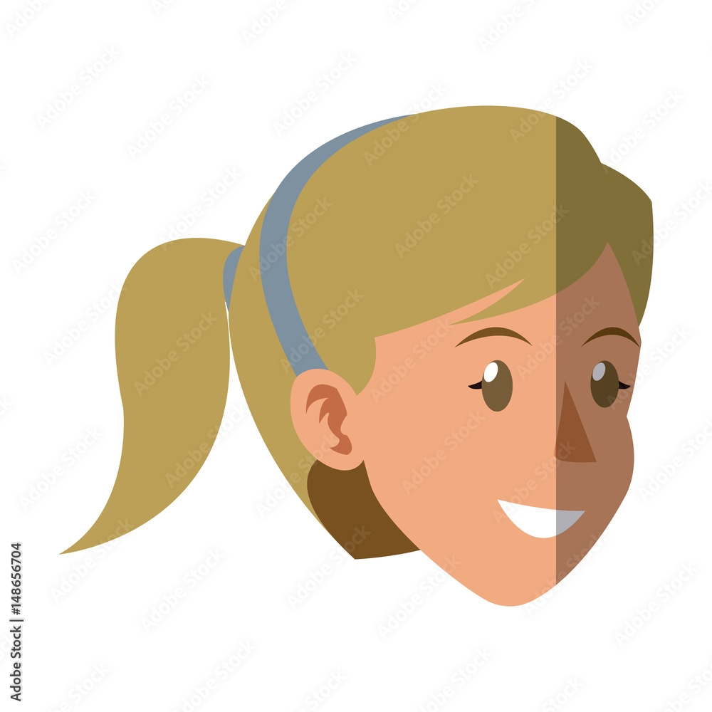 face woman head smile ponytail blonde vector illustration face woman head smile ponytail blonde vector illustration