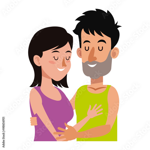 embracing couple relationship together image vector illustration