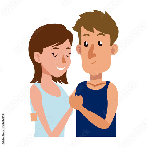 embracing couple relationship together image vector illustration
