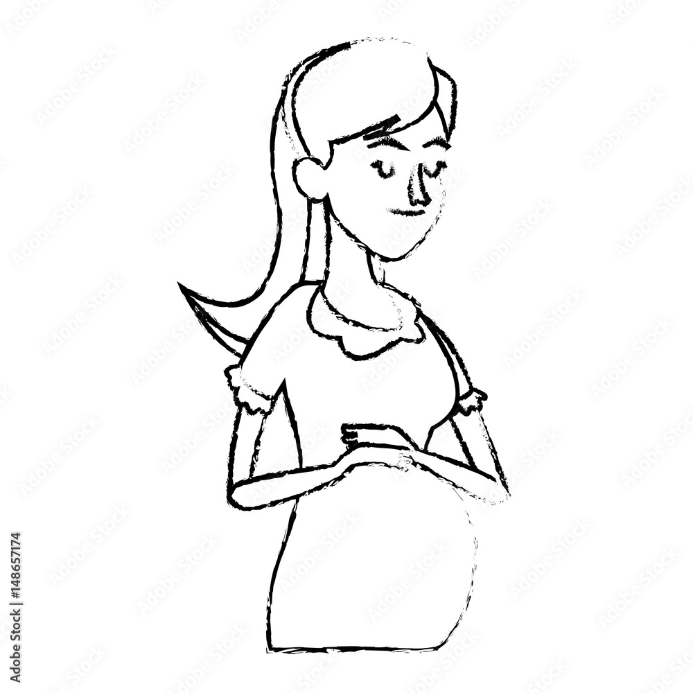 pregnant woman belly maternity sketch vector illustration pregnant woman belly maternity sketch vector illustration