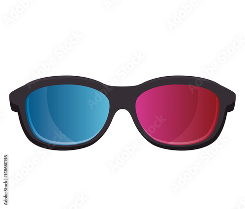 glasses 3d isolated icon vector illustration design