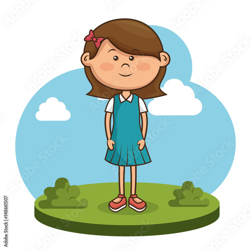 cute little girl character vector illustration design