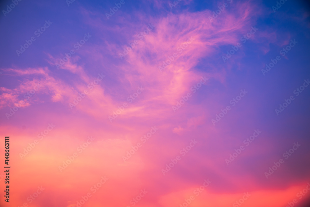 Beautiful cloud on blue sky in evening time for background