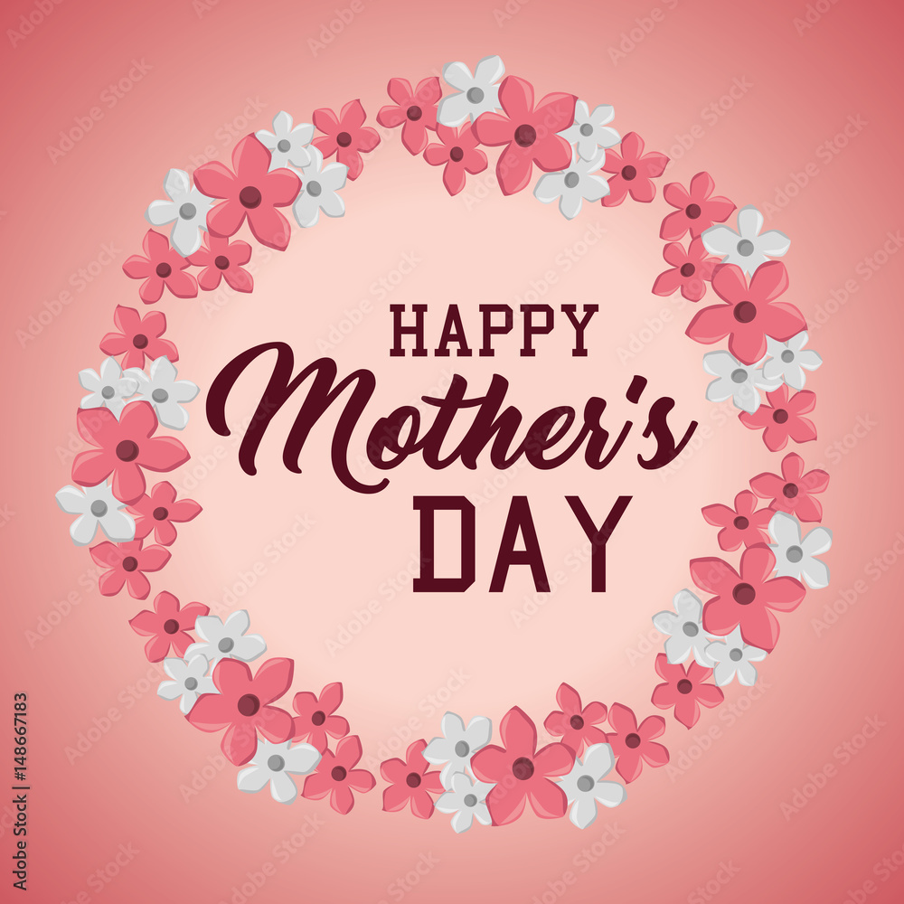 happy mothers day card vector illustration design