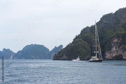 View of the western uninhabited part of the island Phi Phi Don,Thailand