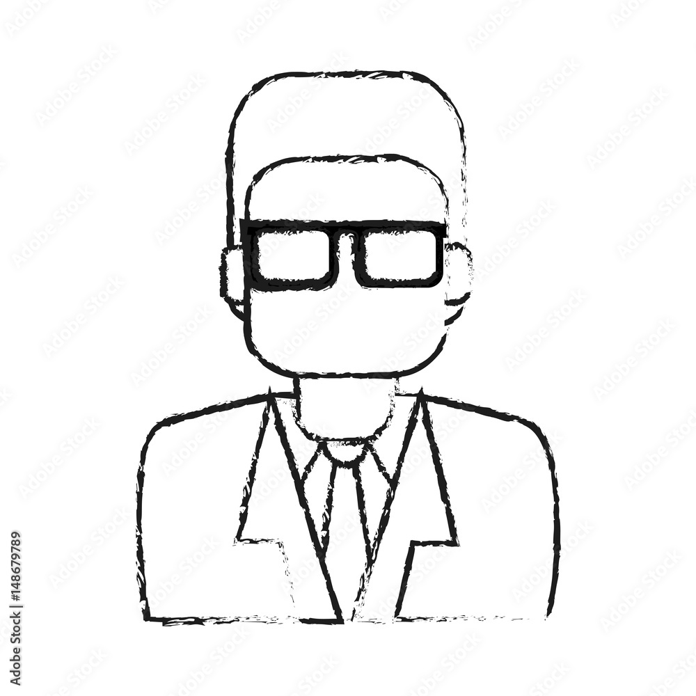 blurred silhouette half body executive man with glasses vector illustration blurred silhouette half body executive man with glasses vector illustration