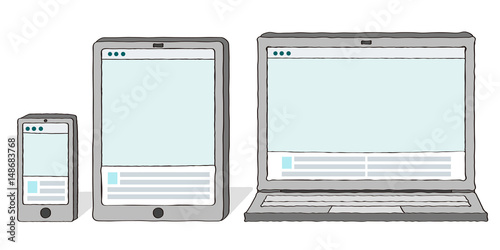 スマートフォン、タブレット、ノートパソコン