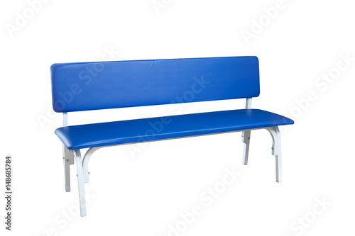 Blue bench isolated over a white background