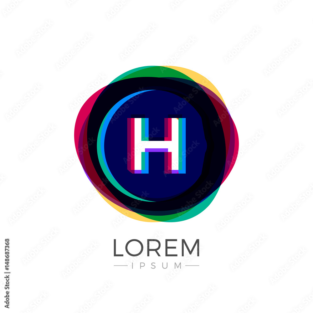 Obraz premium H Letter Logo Icon Colorful Abstract Overlay Fusion Design template in white background