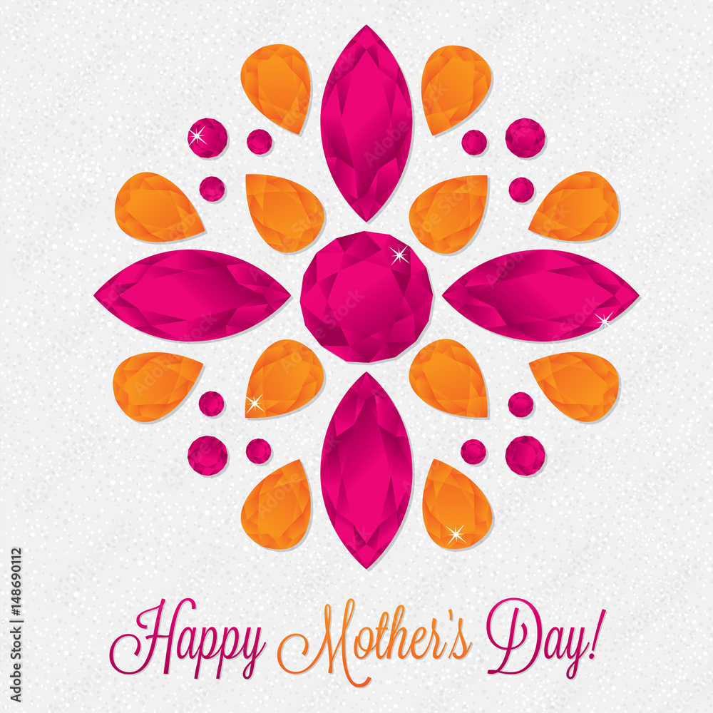 Mother's Day gem card in vector format. Mother's Day gem card in vector format.