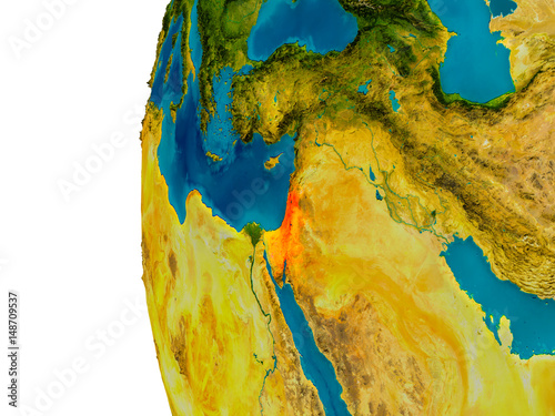 Israel on model of planet Earth