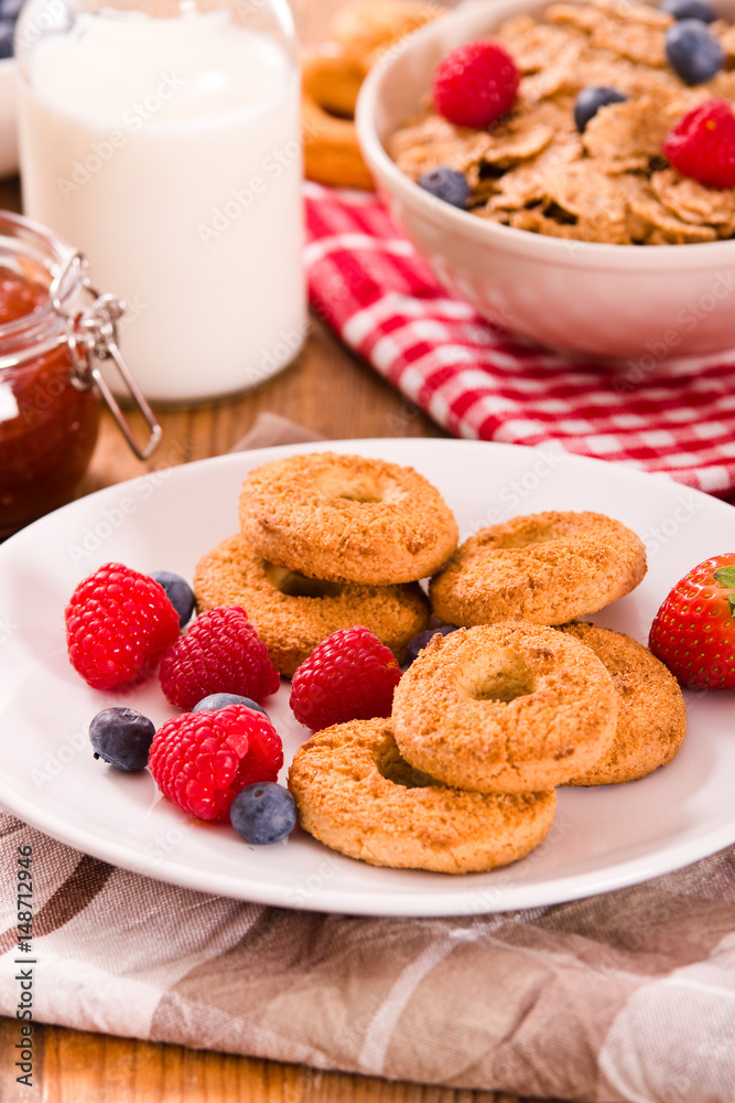 Breakfast with wholegrain cereals. Breakfast with wholegrain cereals.