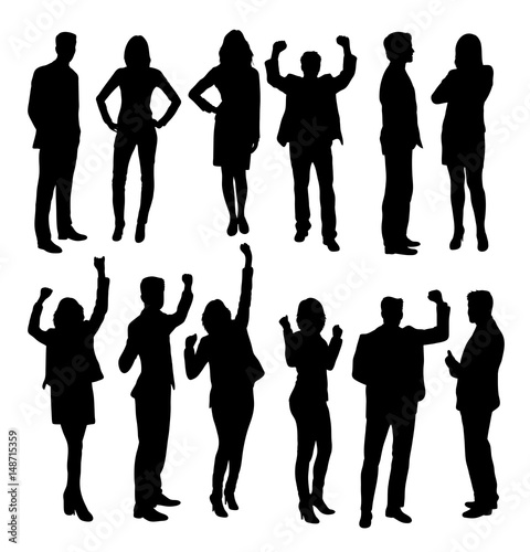 Business People Silhouettes, a set of very high quality business people silhouettes photo