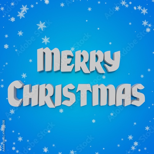 Merry Christmas on Blue Background © mnovelo