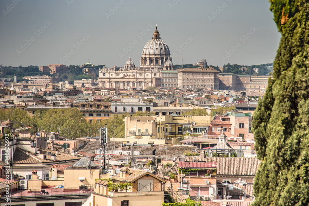 San Pietro, Domes, Vatican, Views, Pincio, Roofs, Rome, lazio, Italy, Europe