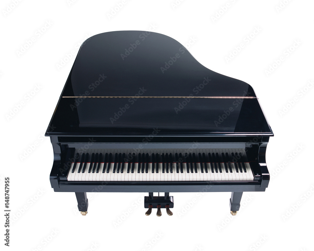 Grand piano isolated on white background, top view. Stock Photo | Adobe  Stock