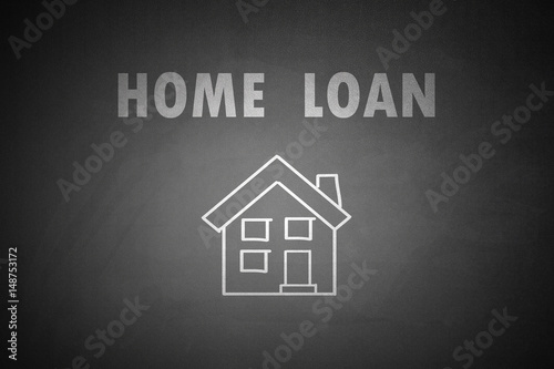 Home Loan concept drawn on blackboard