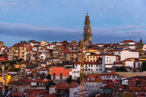Cityscape of Porto, Portugal with famous Clerigos church tower © Fotokon