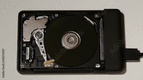 Opening of a working hard disk photo