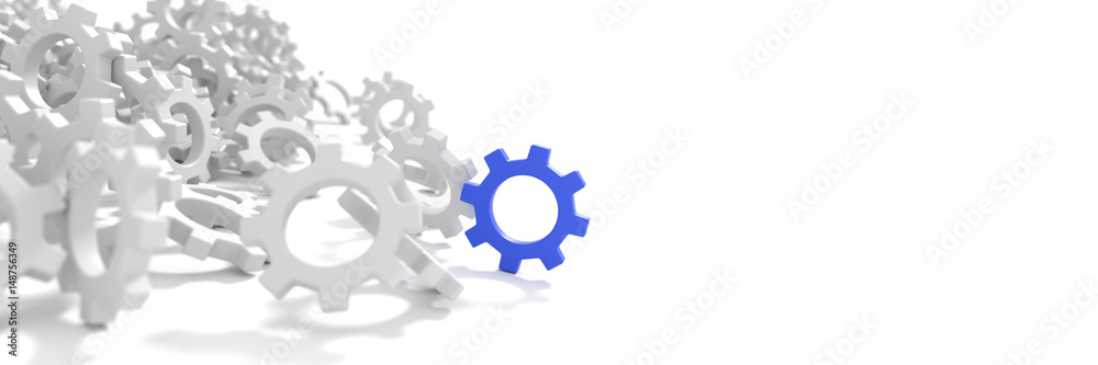 Infinite gears background with a winner. 3d rendering background, teamwork and leadership concepts Infinite gears background with a winner. 3d rendering background, teamwork and leadership concepts