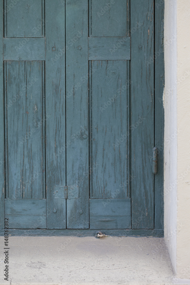 Rustic Blue Door or Shutter for Window Rustic and Cracked Paint