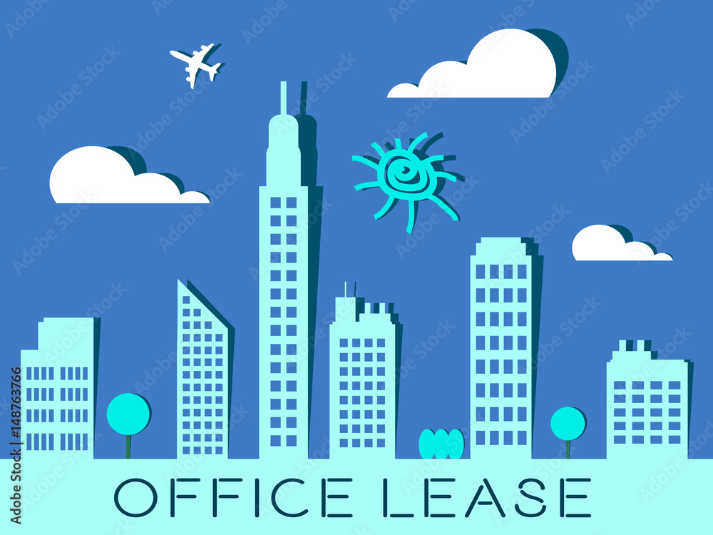 Office Lease Represents Real Estate Buildings 3d Illustration