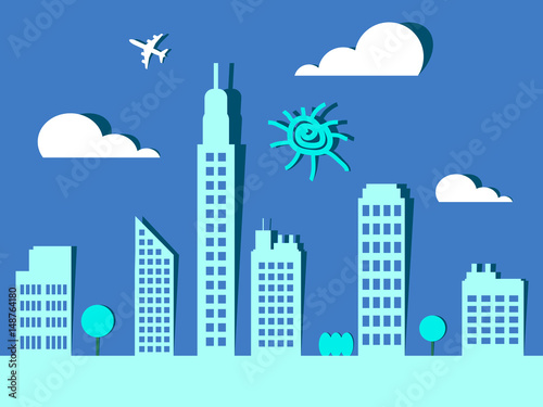 Skyscraper Buildings Representing Corporate Cityscape 3d Illustration