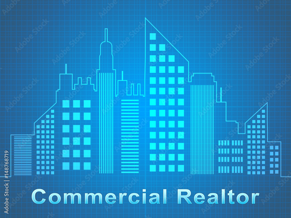 Commercial Realtor Represents Real Estate Offices 3d Illustration
