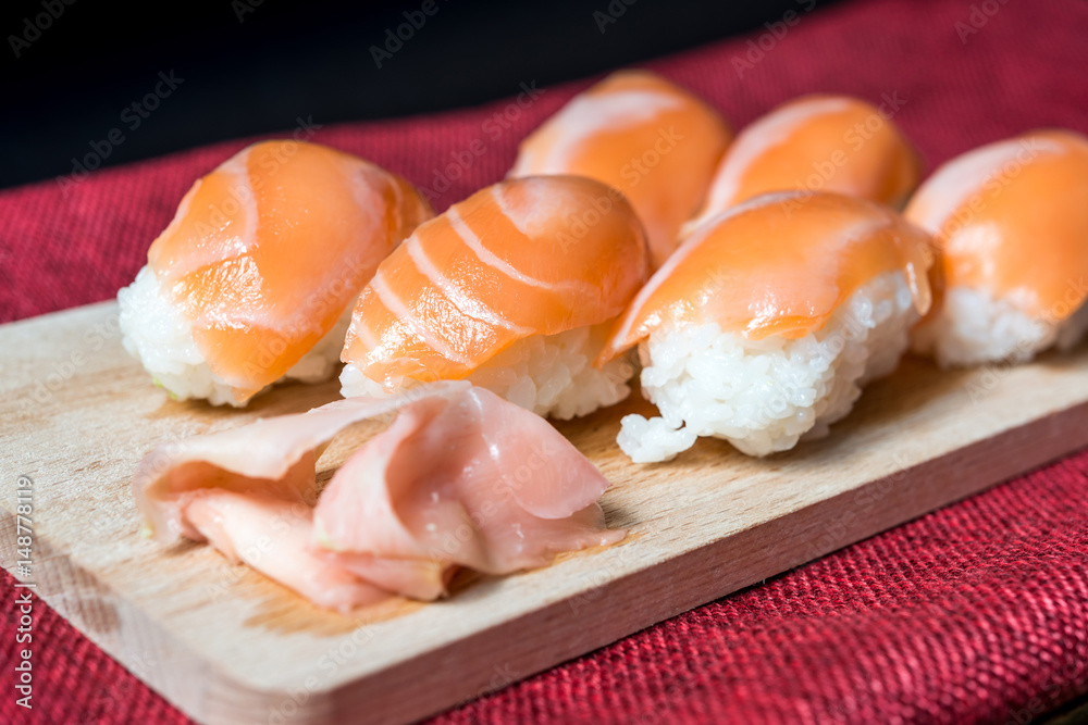 fresh sushi traditional japanese food on the table fresh sushi traditional japanese food on the table