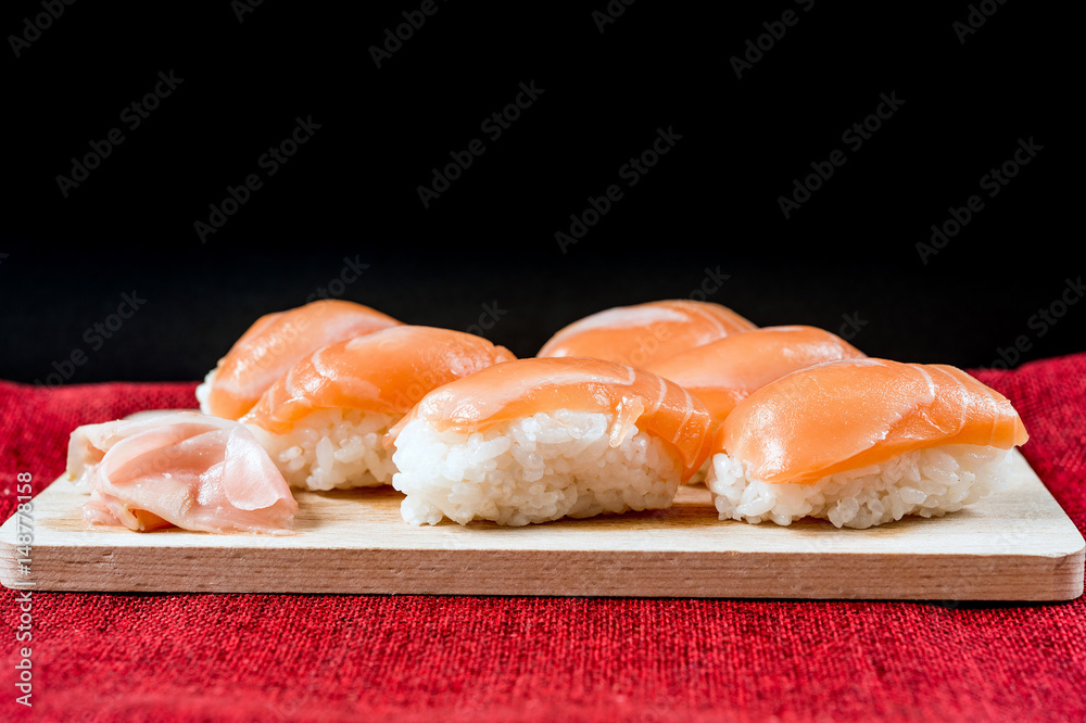fresh sushi traditional japanese food on the table fresh sushi traditional japanese food on the table