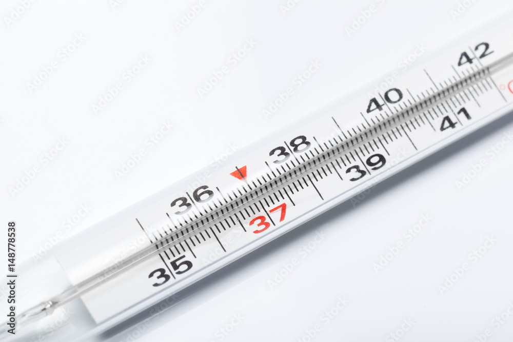 mercury thermometer, isolated on white background mercury thermometer, isolated on white background
