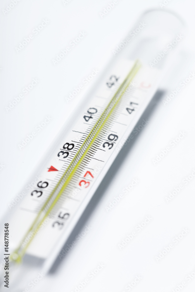 mercury thermometer, isolated on white background mercury thermometer, isolated on white background