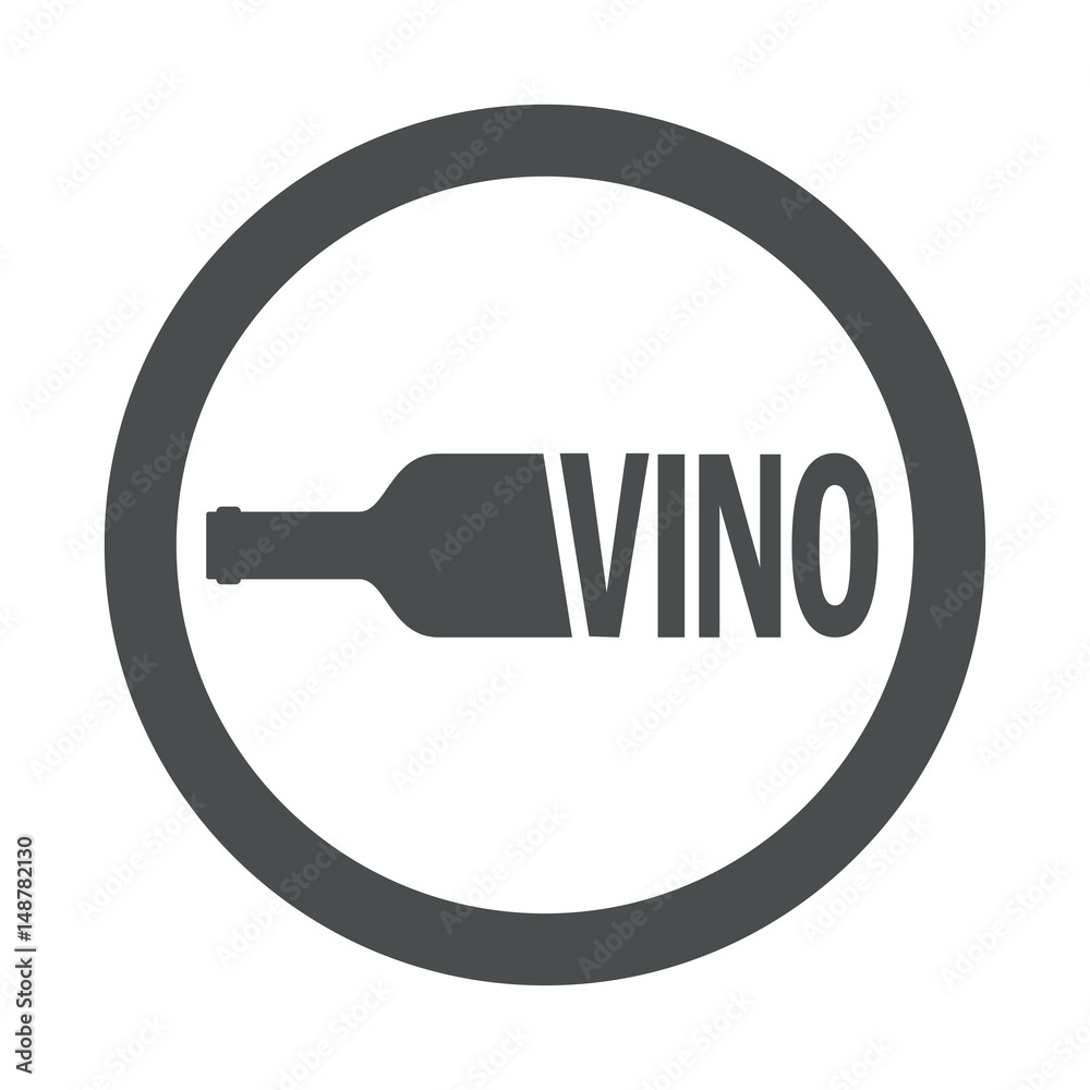 Icono plano botella VINO en circulo color gris Icono plano botella VINO en circulo color gris