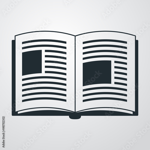 Icono plano libro abierto de educacion en fondo degradado